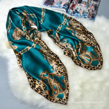 Large shawl oversize 110*110cm digital print factory purple 100% silk muslim square scarf